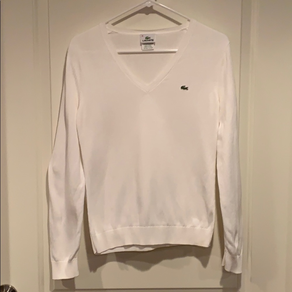 White Lacoste Sweater size 40